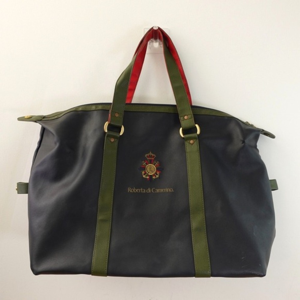 VINTAGE Italian Weekender Tote Bag XL Blue Utility Travel Roberta Di Camerino